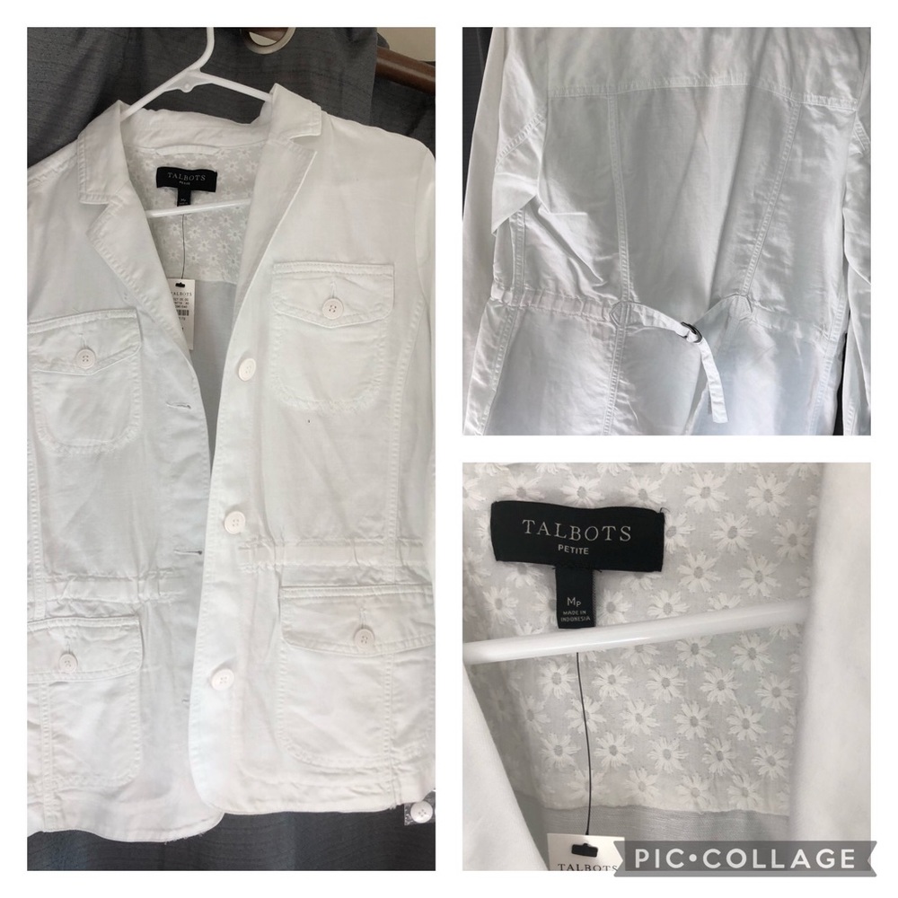 Medium petite white Talbots jacket